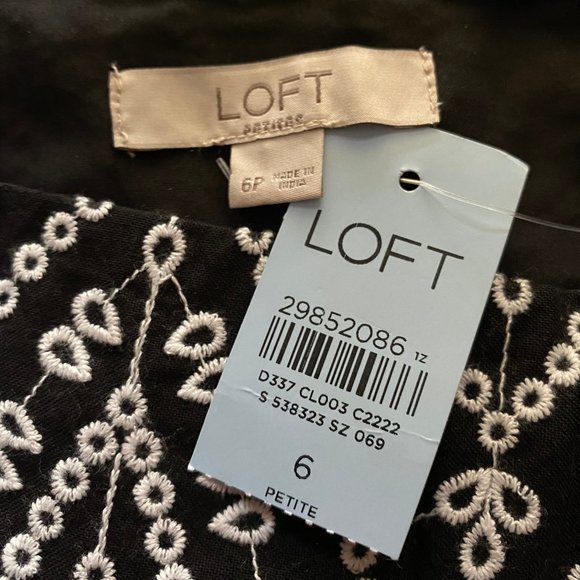 NWT LOFT Embroidered Scalloped Skirt - Picture 4 of 6